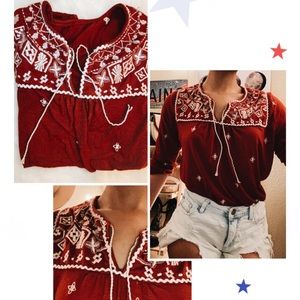 Boho Burgundy Top